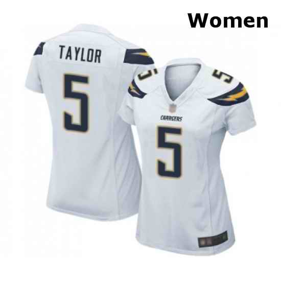 Womens Los Angeles Chargers 5 Tyrod Taylor Game White Football Jersey